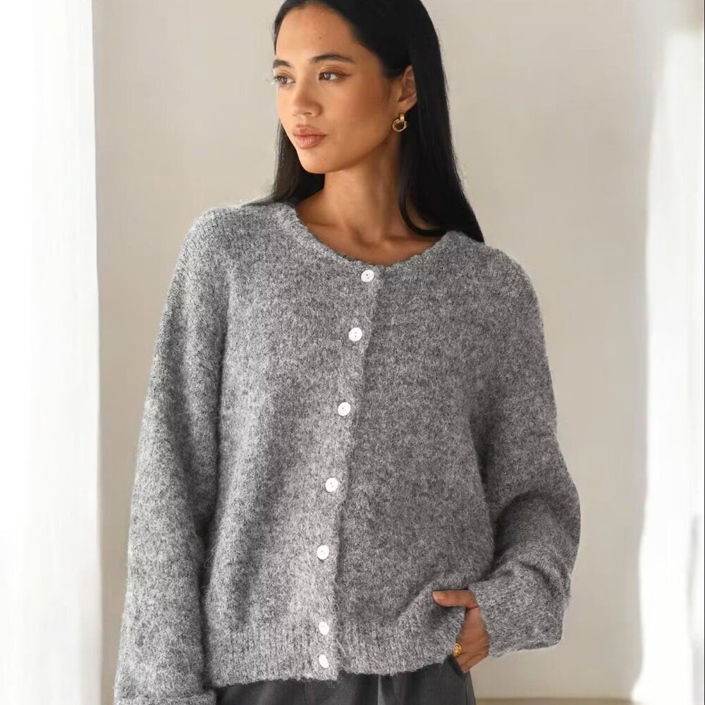 New Soft Knit Button-Up Cardigan: Women's Minimalist Sweater